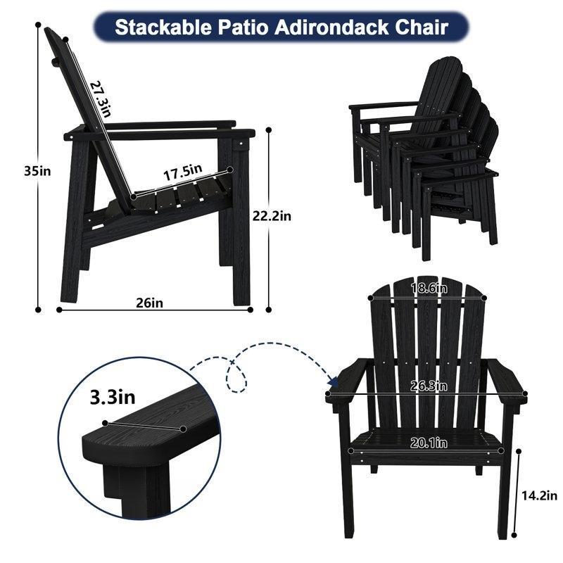 HDPE İstiflenebilir 4lü Set Balkon Sandalyesi - 145422