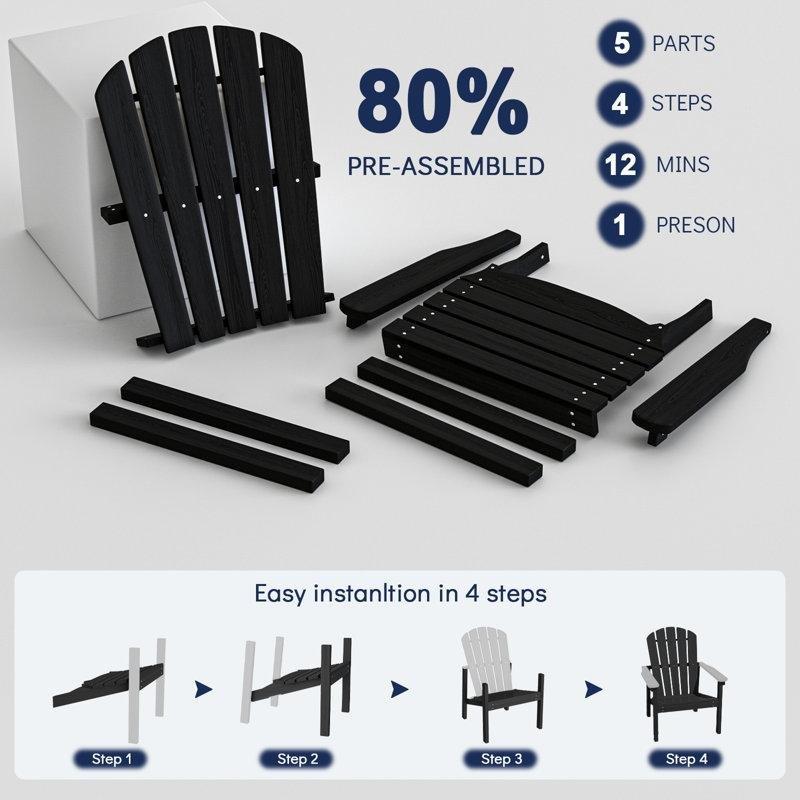HDPE İstiflenebilir 4lü Set Balkon Sandalyesi - 145422