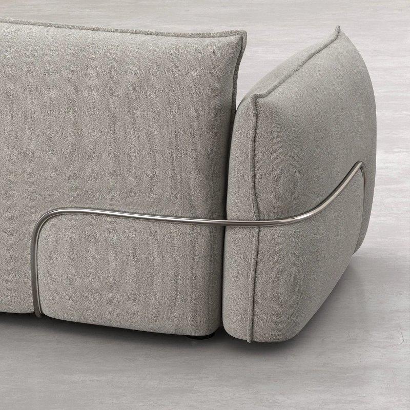 İnci Grisi Kumaş Metal İskeletli Sağ Köşe Koltuk - 327x170 cm - 154718