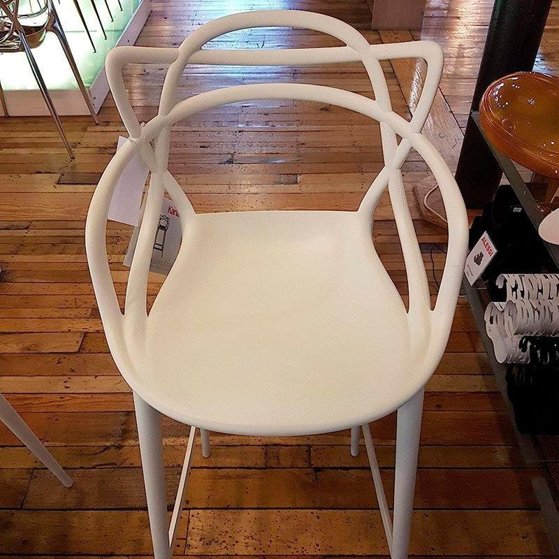 İstiflenebilir Alçak Sırtlı Plastik Bar Sandalyesi İkili Set - 64 cm - 148305