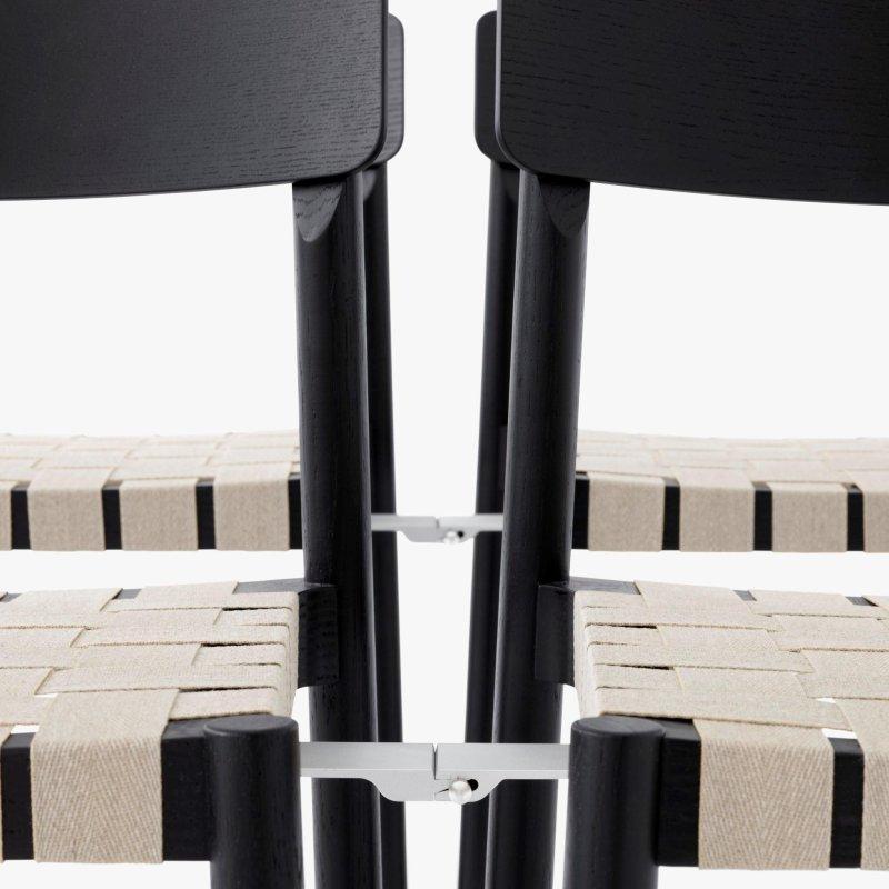 İstiflenebilir Keten Dokuma Masif Ahşap Sandalye - 147720