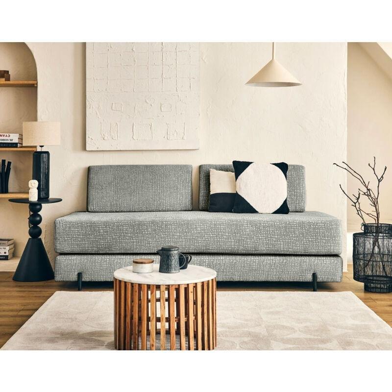 Kabartmalı Kadife Kumaş Yataklı 3 Kişilik Koltuk - 196 cm - 152209