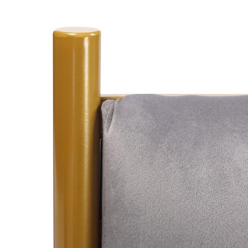 Kadife Kapitoneli Metal Çerçeveli Gold Yatak Başlığı - 162 cm - 144975
