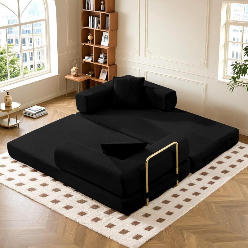 Kadife Kumaş Yataklı Katlanır 3 Kişilik Çekyat Koltuk 2 Yastıklı - 199 cm - 151882