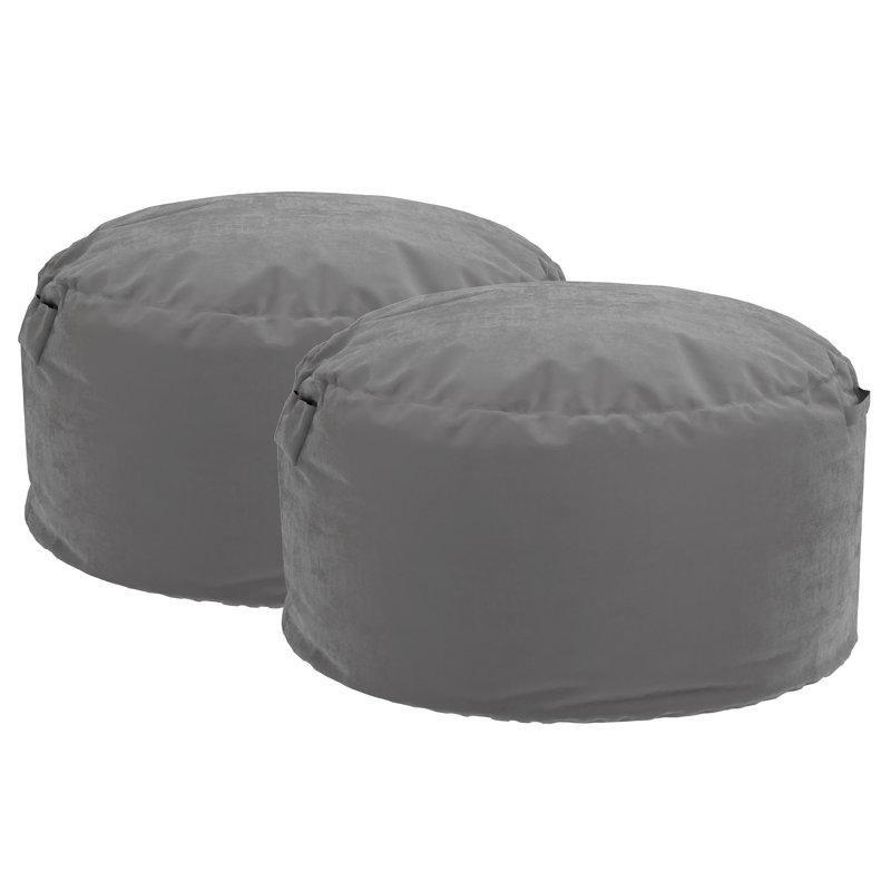 Kadife Suya Dayanıklı İkili Puf Koltuk, 2'li Set - 122 cm - 157648