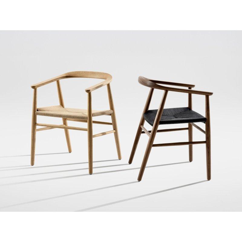 Kağıt İp Örgülü Kolçaklı Ahşap Sandalye - 147603