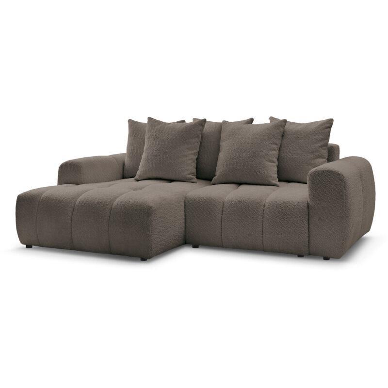 Kahverengi Buklet Kumaş Yataklı Sandıklı Sol Köşe Koltuk - 258x150 cm - 151933