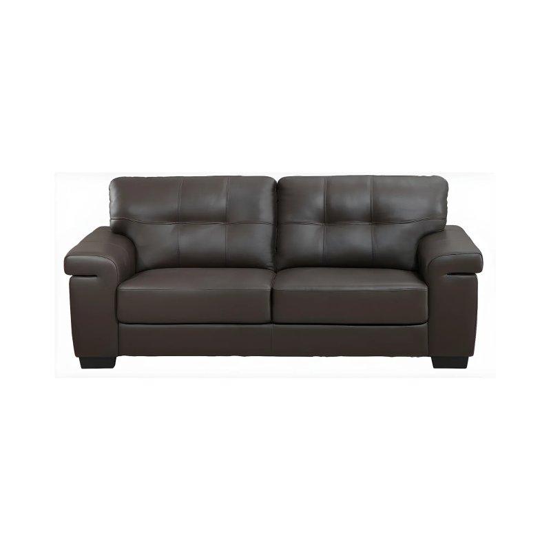 Kahverengi Deri 3 Kişilik Koltuk - 207 cm - 155329