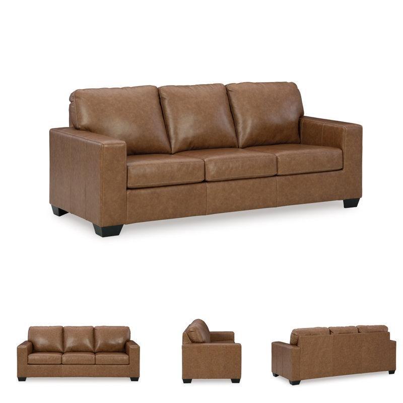 Kahverengi Deri Queen Yataklı 3 Kişilik Koltuk - 216 cm - 151717