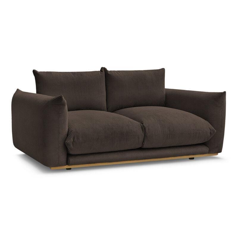 Kahverengi Fitilli Kadife 2 Kişilik Modern Koltuk - 193 cm - 152093