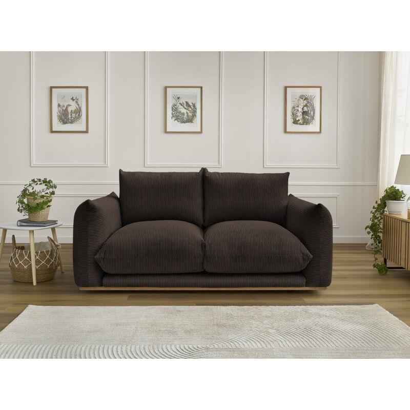 Kahverengi Fitilli Kadife 2 Kişilik Modern Koltuk - 193 cm - 152093