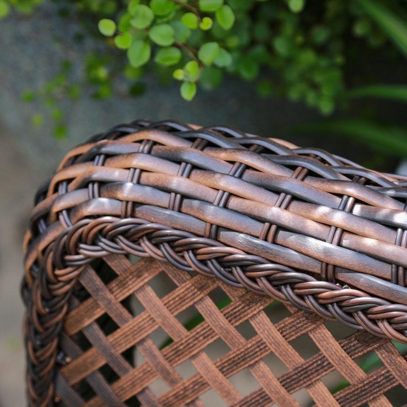 Kahverengi Hasır Dış Mekan Uyumlu 2li Set Sallanan Sandalye - 146397