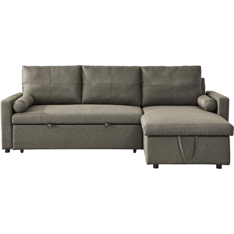 Kahverengi Kumaş Yataklı Sandıklı Çift Yönlü Köşe Koltuk - 225x145 cm - 154299