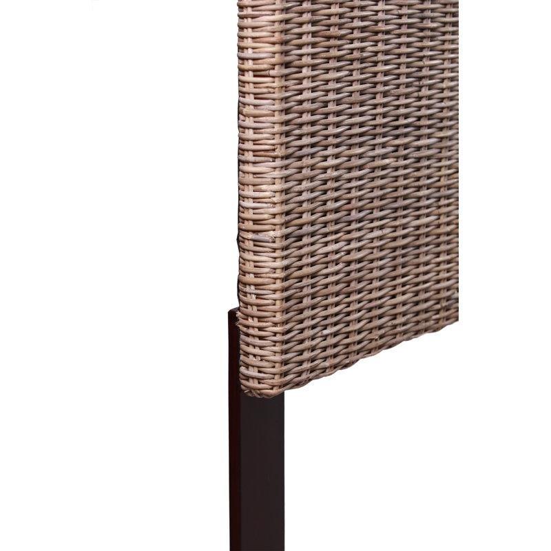 Kahverengi Masif Ahşap El Dokuması Rattan Ayarlanabilir Yatak Başlığı - 203 cm - 144855