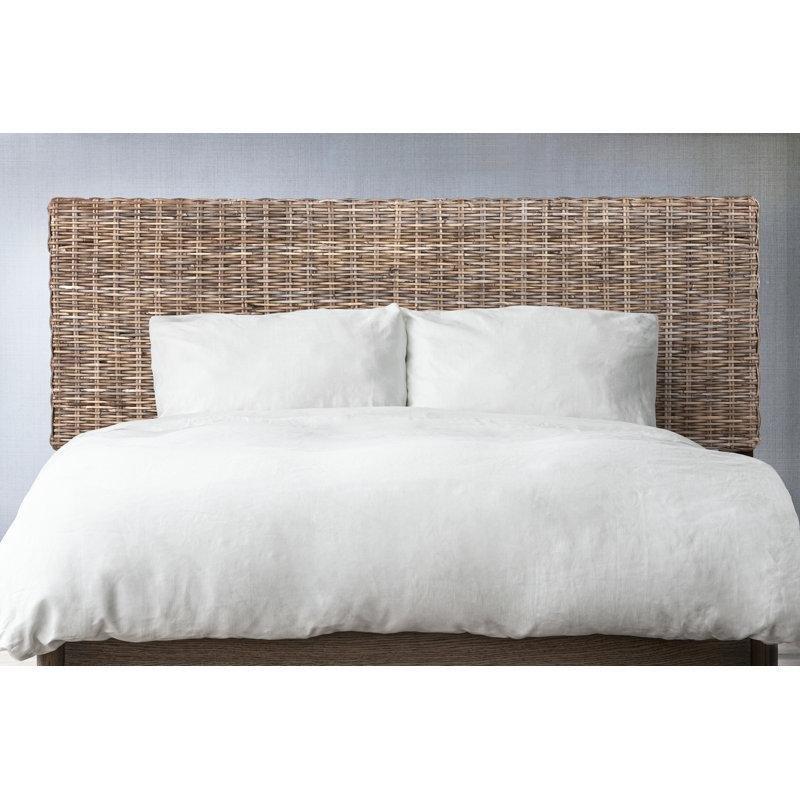 Kahverengi Masif Ahşap El Dokuması Rattan Ayarlanabilir Yatak Başlığı - 203 cm - 144855