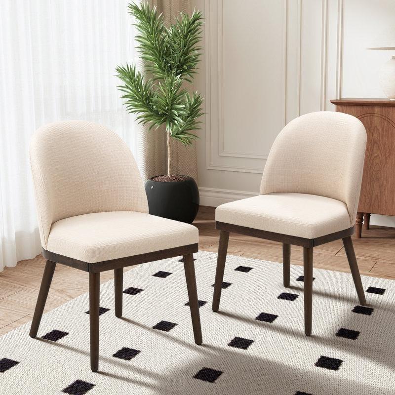 Kahverengi Masif Ahşap Geniş Oturumlu Minderli Sandalye 2li Set - 146469