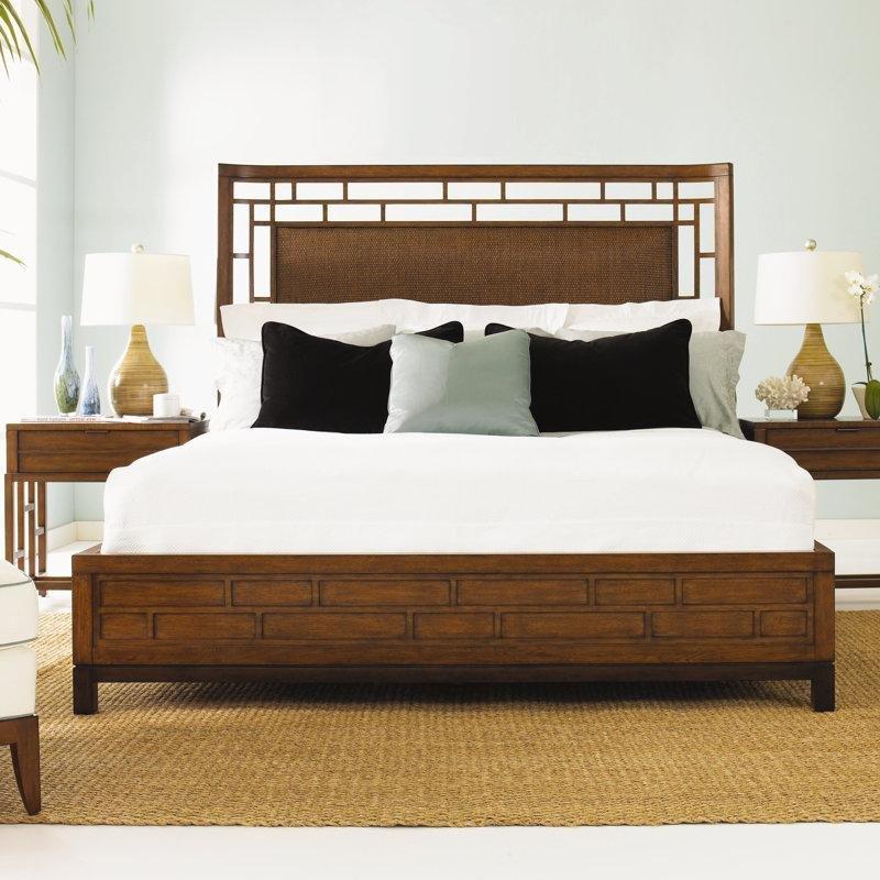 Kahverengi Masif Ahşap ve Rattan Dikdörtgen Başlıklı Karyola - 209x234 cm - 143137