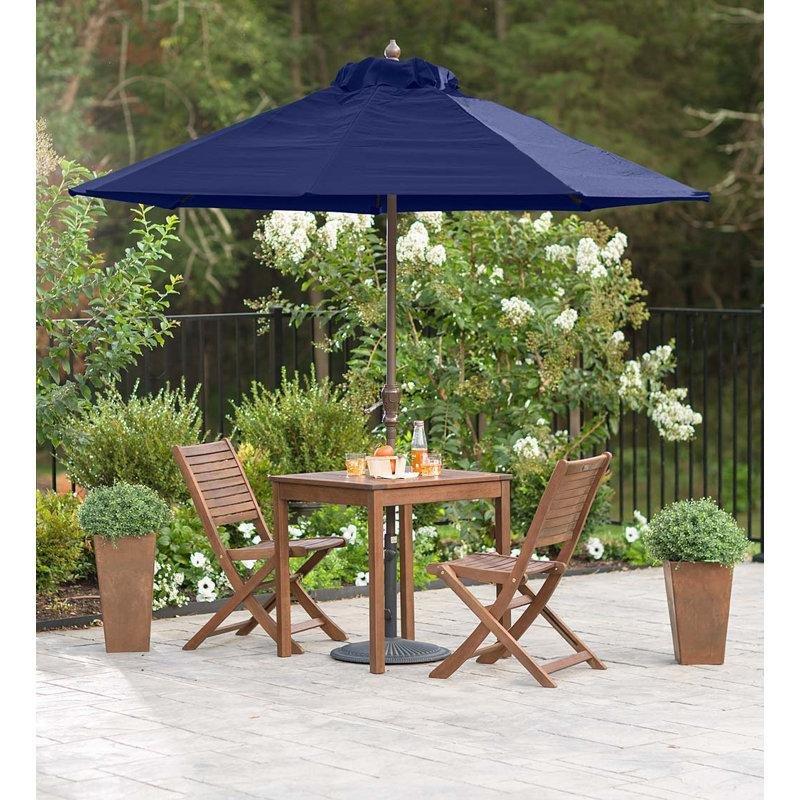 Kahverengi Masif Okaliptüs Katlanır Bistro Sandalye 2li Set - 145497