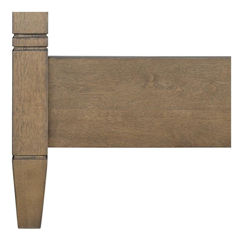 Kahverengi Masif ve Endüstriyel Ahşap Gold Detaylı Döşemeli Başlıklı Cibinlikli Karyola - 161x221 cm - 142483