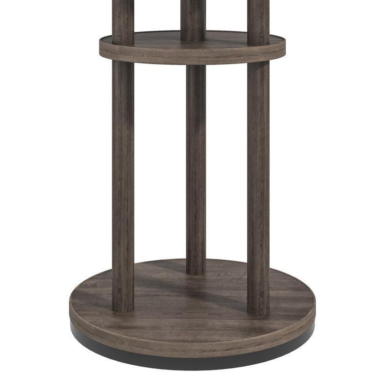 Kahverengi MDF 3 Raflı 6 Askılı Döner Portmanto - 165x41 cm - 161248
