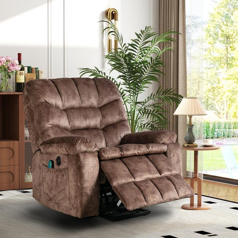 Kahverengi Mikrofiber Asansörlü Masajlı Isıtmalı USB Portlu TV Koltuğu - 101 cm - 156520