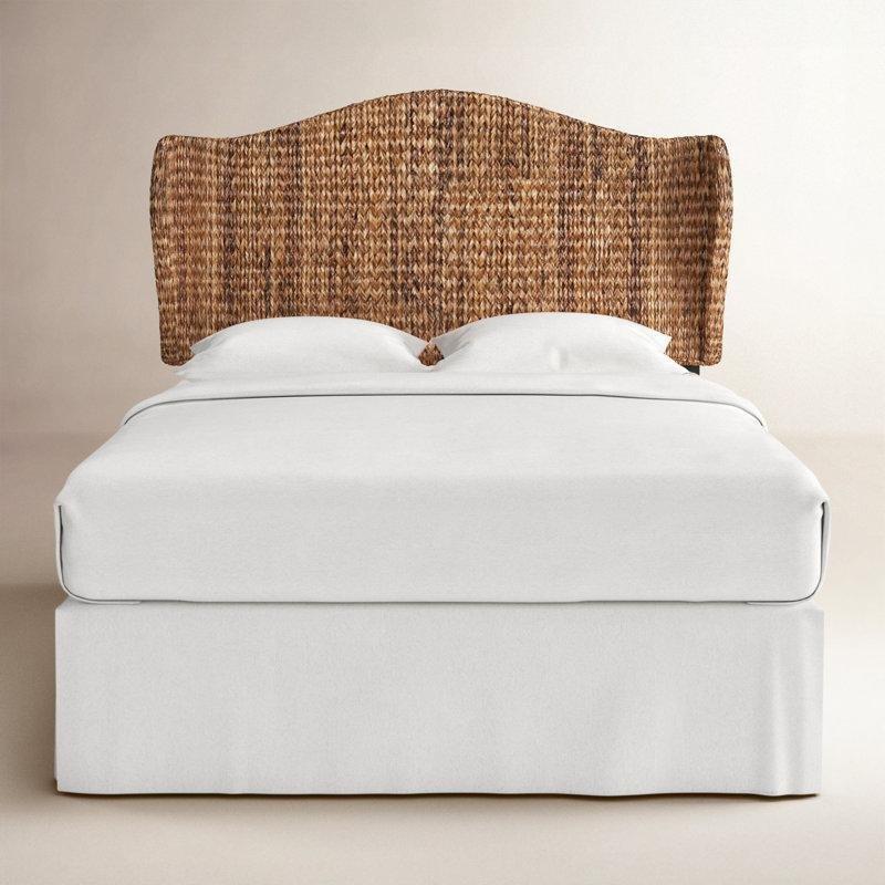 Kahverengi Muz Lifi Örgülü Kulaklı Kavisli Yatak Başlığı - 163 cm - 144822