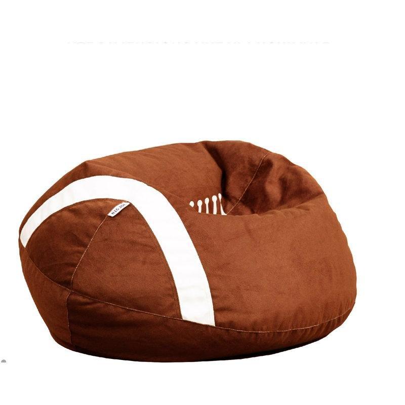 Kahverengi Polyester Spor Topu Tasarımlı Puf Koltuk - 77x67 cm - 157606