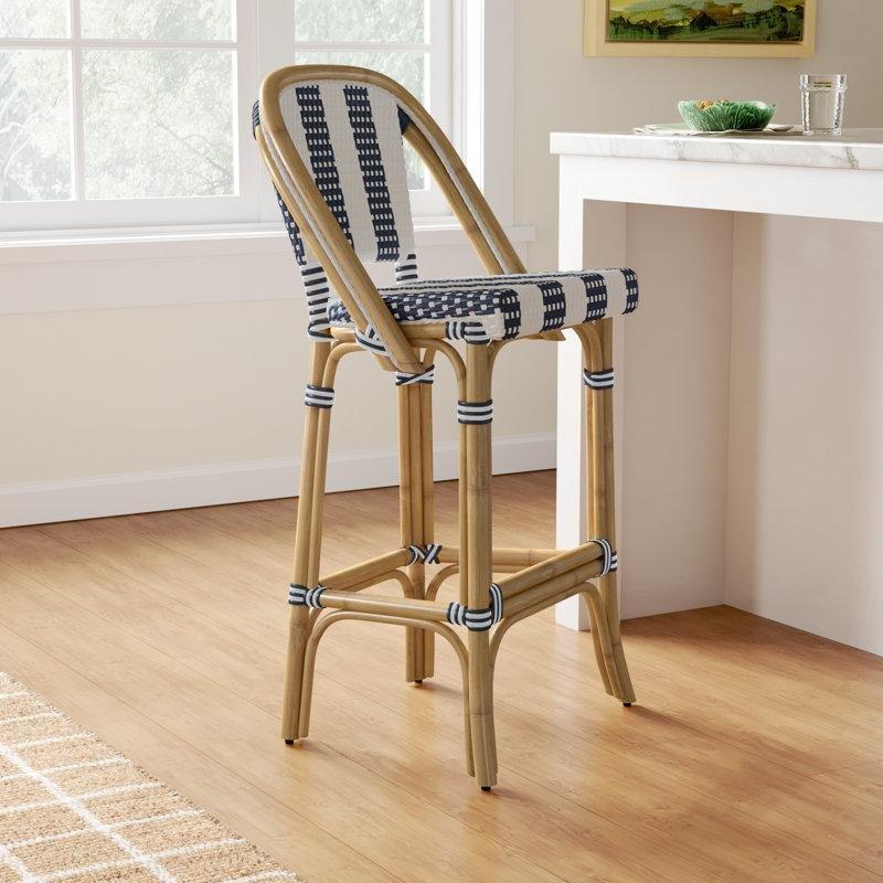 Kahverengi Rattan El Örgüsü Hasır Bar Sandalyesi - 72 cm - 148212
