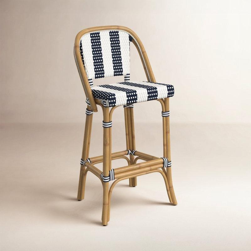 Kahverengi Rattan El Örgüsü Hasır Bar Sandalyesi - 72 cm - 148212