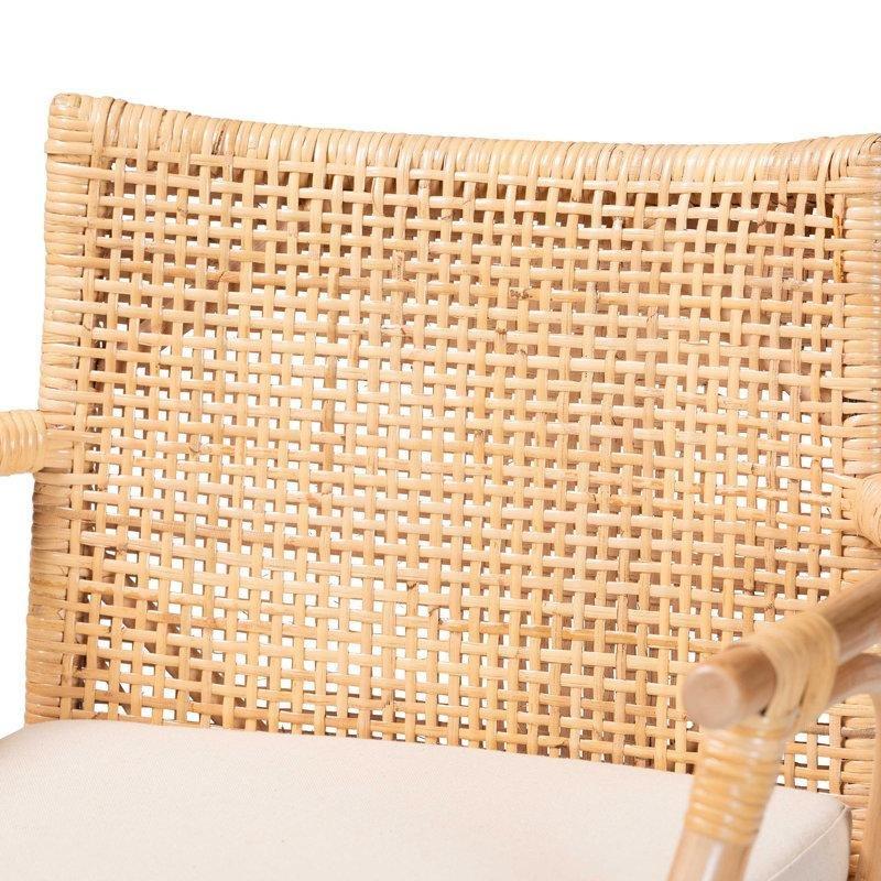 Kahverengi Rattan Kolçaklı Bohem 2li Hasır Bar Sandalyesi Seti - 148158