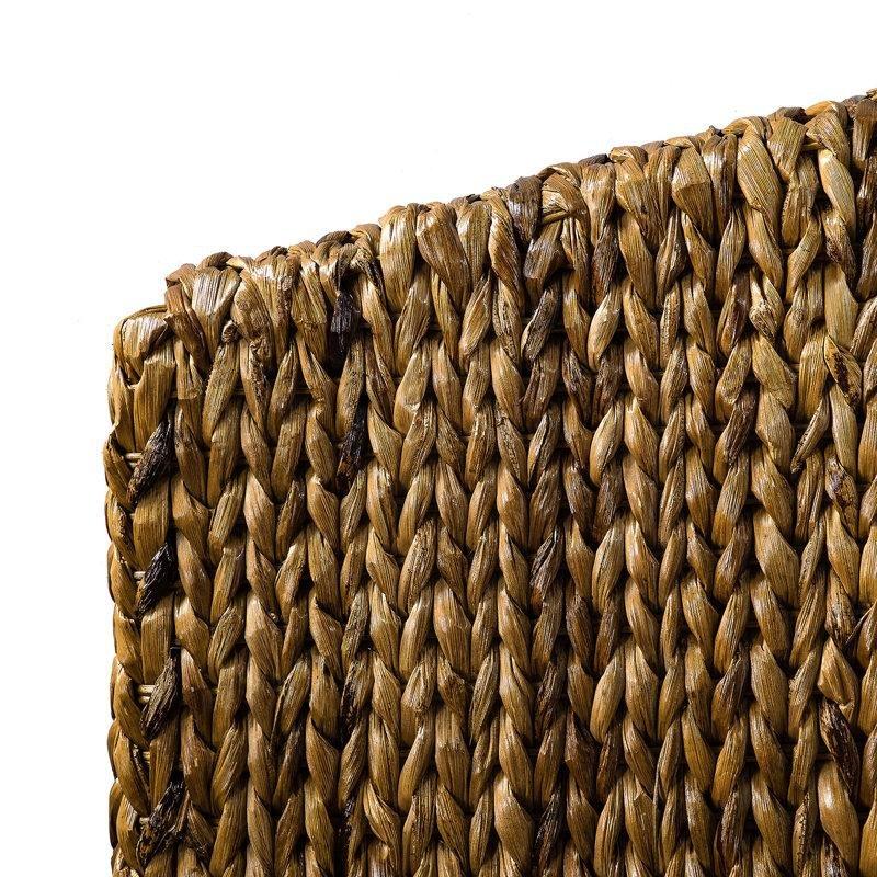 Kahverengi Rattan Masif Ahşap Ayaklı Kemerli Hasır Örgü Yatak Başlığı - 202 cm - 144582
