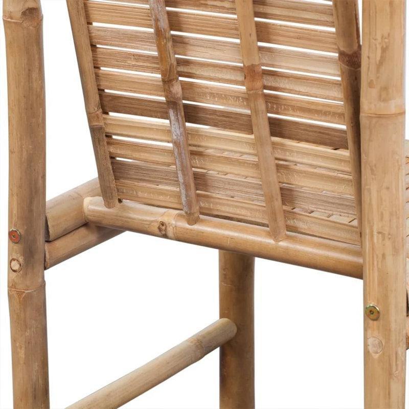 Kahverengi Sırtlıklı 2'li Set Bambu Bar Sandalyesi - 103x54x45 cm - 148737
