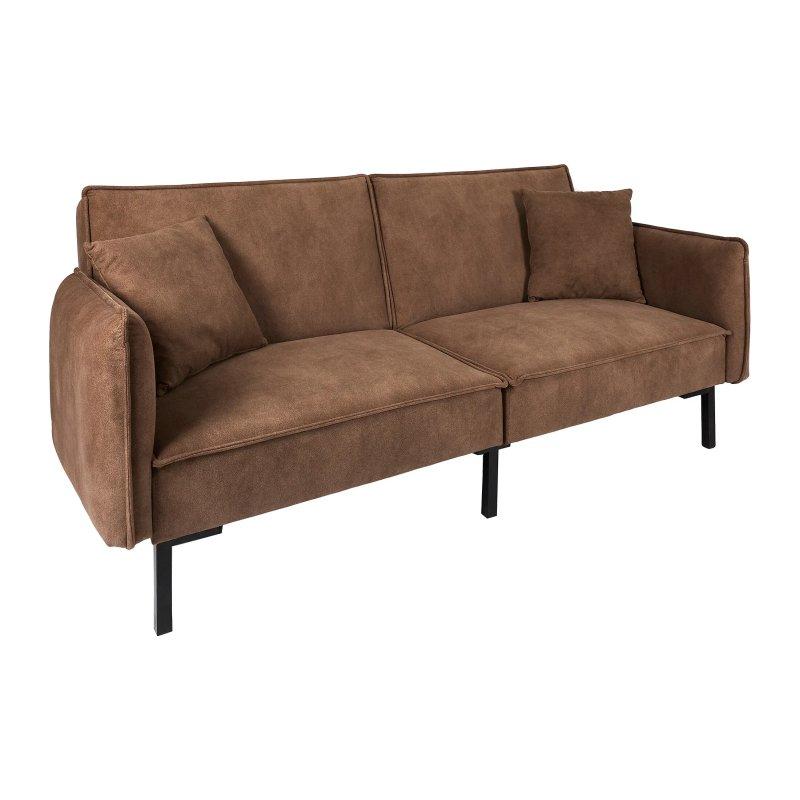 Kahverengi Vintage Tasarım Yataklı Koltuk - 198 cm - 155491