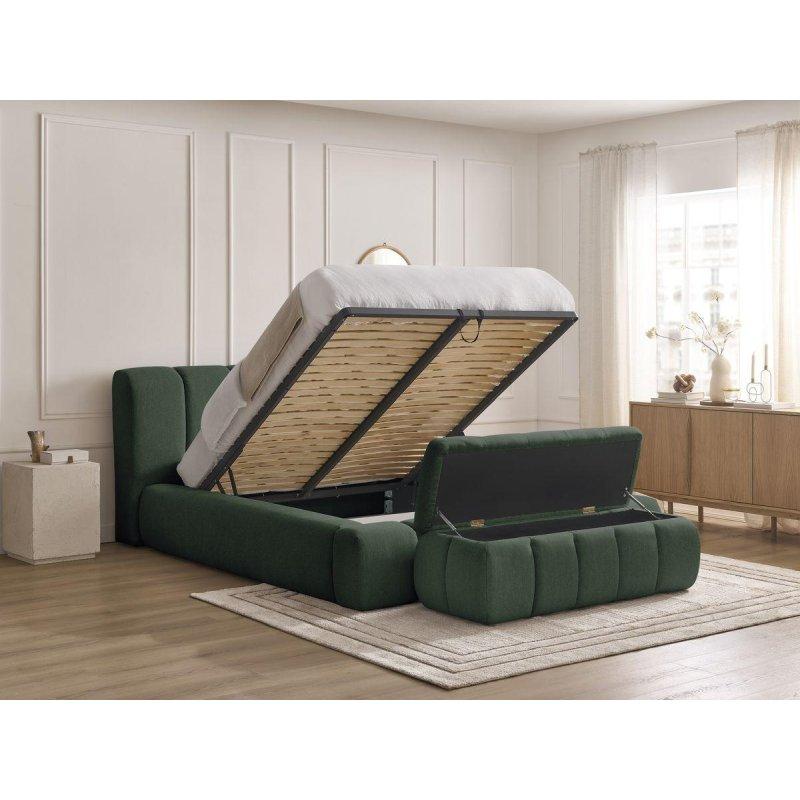 Kapitoneli Düz Kumaş Puflu Sandıklı Baza - 144235