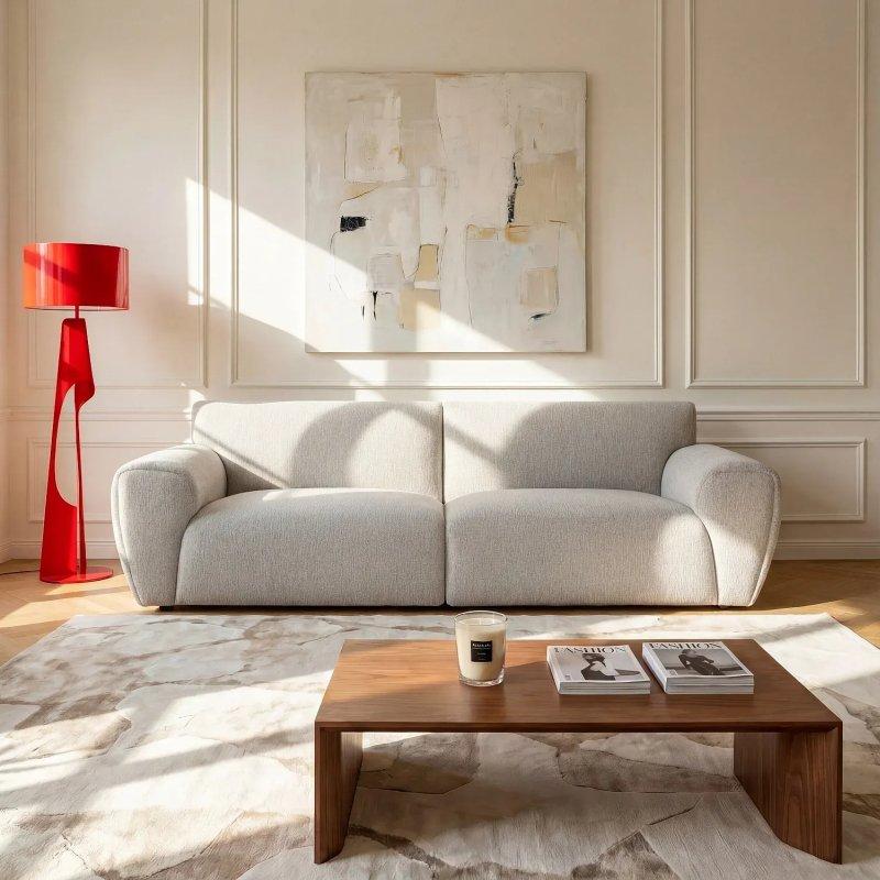 Karışık Ekru Şönil Kumaş 3 Kişilik Koltuk - 230 cm - 154650