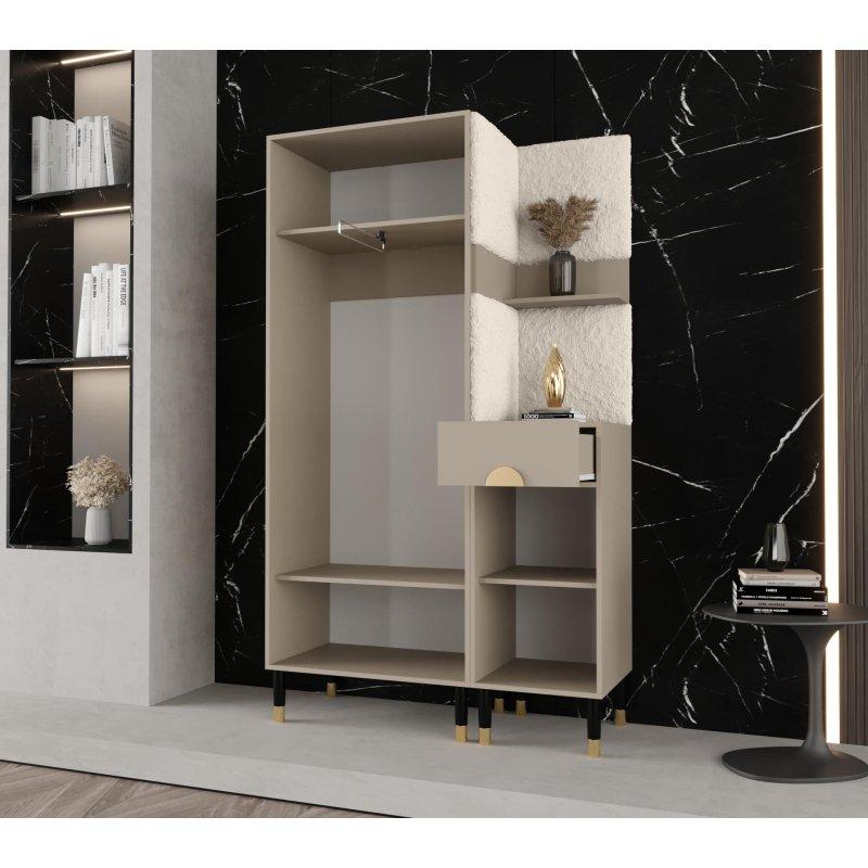 Kaşmir Gold Detaylı Döşemeli Panelli Ahşap Portmanto Vestiyer - 116 cm - 159355