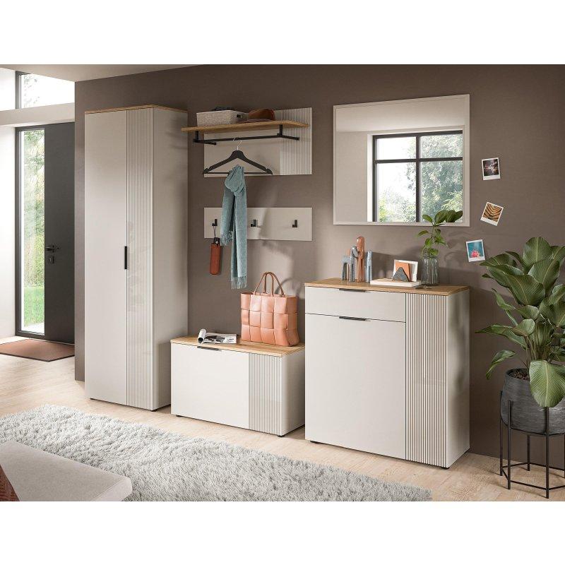 Kaşmir Renk Sunta 5 Parçalı Aynalı ve Oturaklı Portmanto Vestiyer - 175 cm - 158572