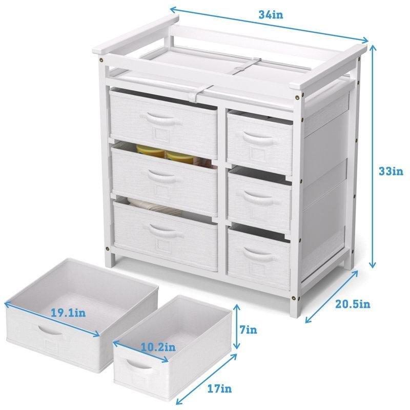 Kavak Ağacı 6 Sepetli Çıkarılabilir Üniteli Alt Değiştirme Masası - 87x53 cm - 162955