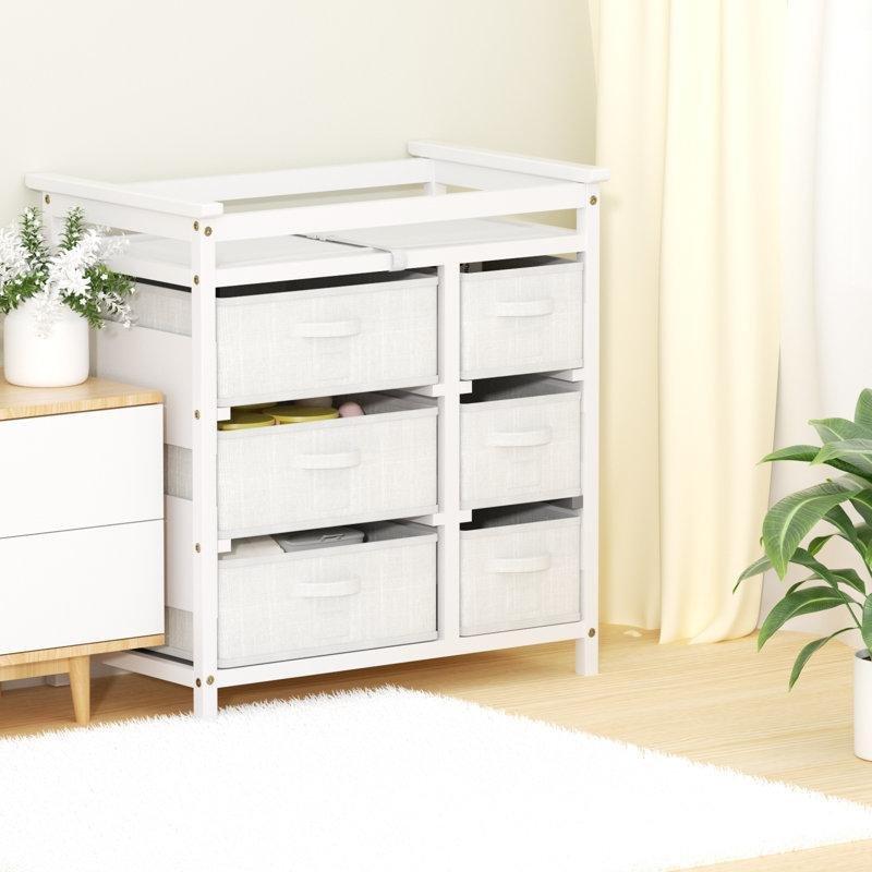 Kavak Ağacı 6 Sepetli Çıkarılabilir Üniteli Alt Değiştirme Masası - 87x53 cm - 162955