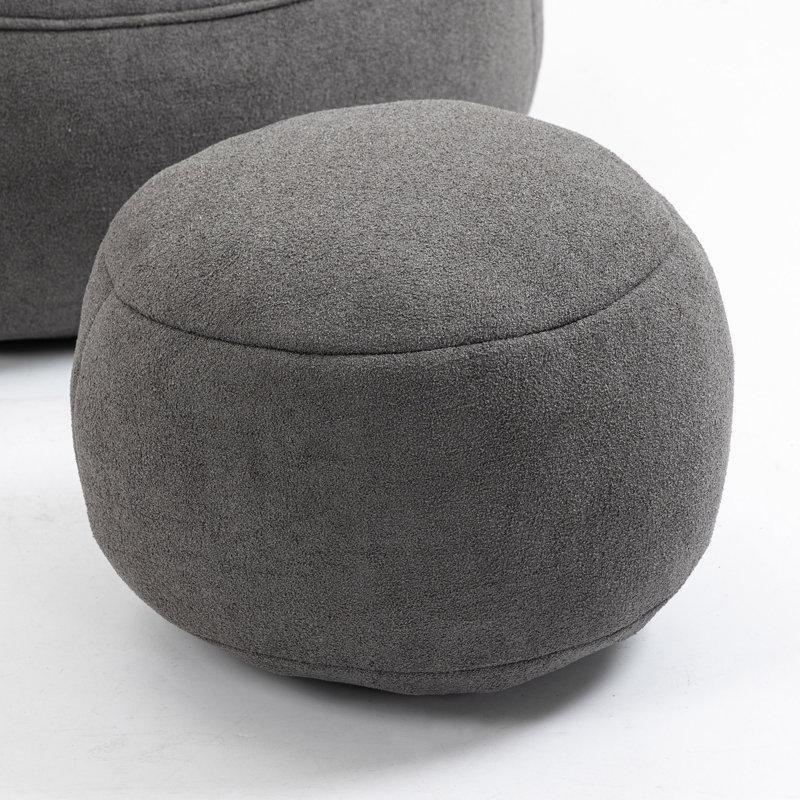 Keten Dokulu Kumaş Kollu Puf Koltuk Seti - 102x97 cm - 157462