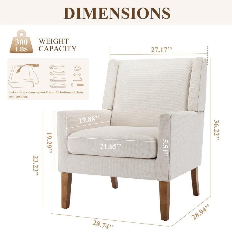 Keten Döşemeli Masif Meşe Ayaklı 2'li Set Berjer Koltuk - 73 cm - 156733