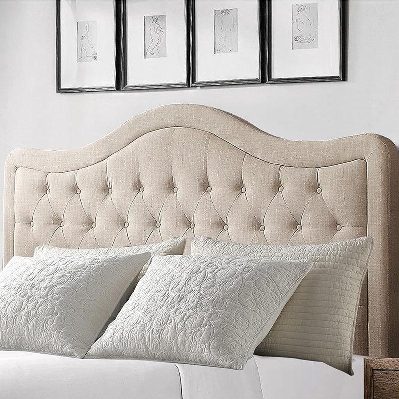 Keten Kapitoneli Yüksekliği Ayarlanabilir Yatak Başlığı - 156 cm - 144816