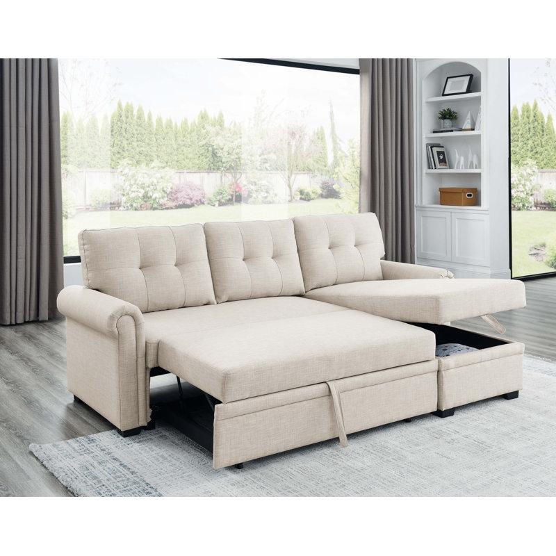 Keten Karışımlı Sandıklı Yataklı Yönü Değiştirilebilir Şezlonglu Köşe Koltuk - 219 cm - 151810