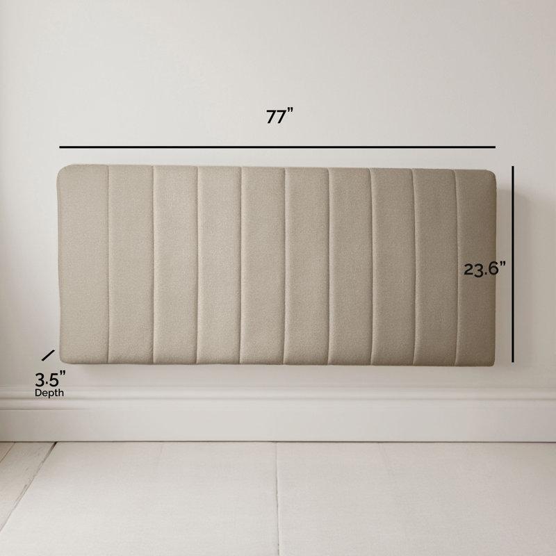 Keten Kumaş Dikey Kanallı Duvara Monte Yatak Başlığı - 196 cm - 144699