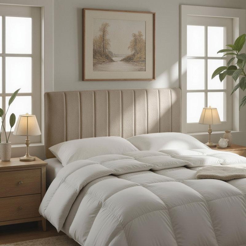 Keten Kumaş Dikey Kanallı Duvara Monte Yatak Başlığı - 196 cm - 144699