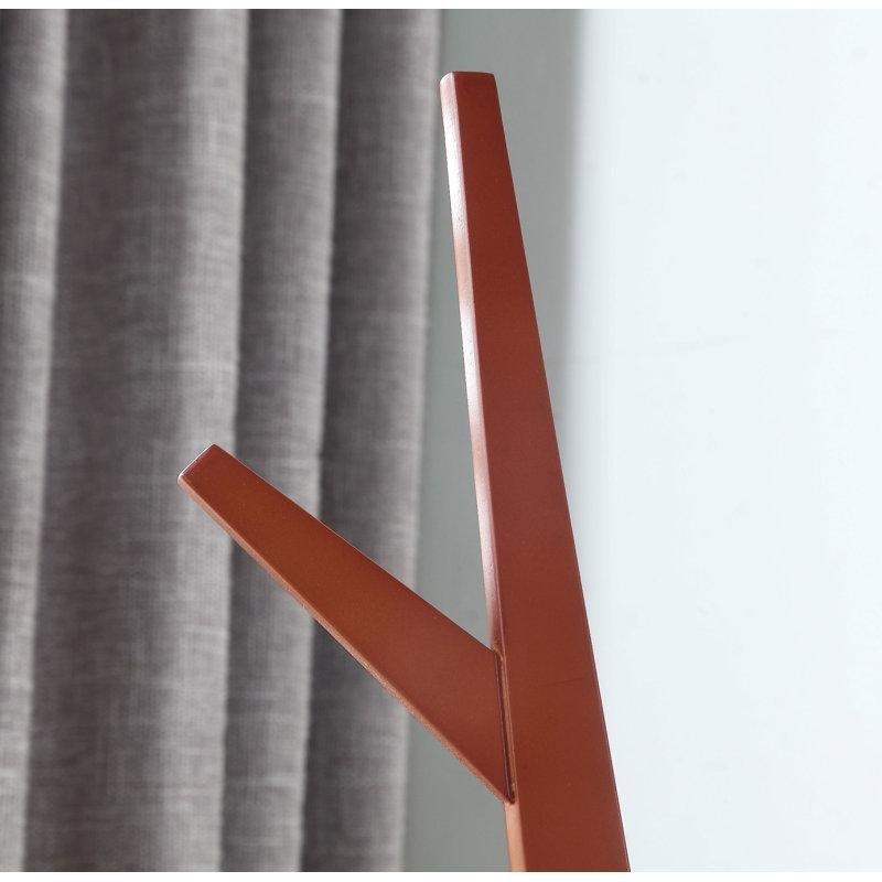 Kiraz ve Siyah Renk Masif Ahşap 6 Kancalı Tripod Ayaklı Portmanto Askılık - 183 cm - 161332