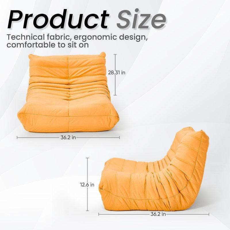 Kiremit Rengi Suni Deri Ergonomik Puf Koltuk - 157435