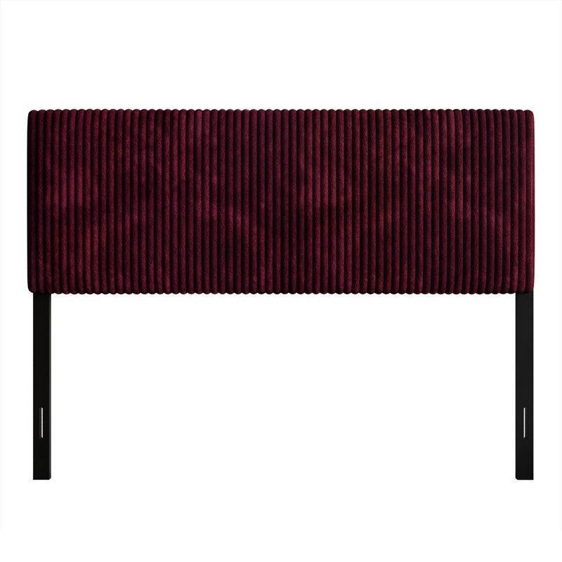 Kırmızı Fitilli Kadife Kumaş Dikey Dikişli Yüksekliği Ayarlanabilir Yatak Başlığı - 160 cm - 144837