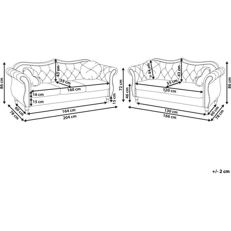 Kırmızı Kadife Chesterfield Kapitoneli 2li ve 3lü Koltuk Takımı - 154362