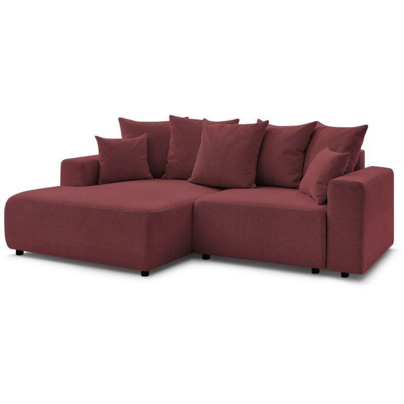 Kırmızı Kırçıllı Kumaş Yataklı Sandıklı Sol Köşe Koltuk - 153036
